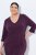 Ulla Popken 841952 Robe sweat à manches 3/4 Prune - Robes midi - Robes mi-longues pour femmes rondes