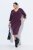 Ulla Popken 841952 Robe sweat à manches 3/4 Prune - Robes midi - Robes mi-longues pour femmes rondes
