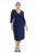 Ulla Popken 841952 Robe sweat à col V Bleu marine - Robes - Des robes dans toutes les tailles