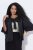 Ulla Popken 842712 Blazer court à nouer à manches volantées Noir - Blazers - Vestes blazer pour femme, grandes tailles