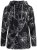 Ulla Popken 842758 Veste polaire fleurie à capuche Noir - Vêtements en laine polaire - 