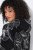 Ulla Popken 842758 Veste polaire fleurie à capuche Noir - Vêtements en laine polaire - 