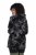 Ulla Popken 842758 Veste polaire fleurie à capuche Noir - Vêtements en laine polaire - 
