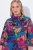 Ulla Popken 843180 Robe en jersey fleurie Pétrole - Robes - Des robes dans toutes les tailles