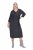 Ulla Popken 843595 Robe portefeuille à manches 3/4 Gris chiné - Robes midi - Robes mi-longues pour femmes rondes