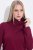 Ulla Popken 843627 Robe en maille à manches longues et col roulé Bordeaux - Robes midi - Robes mi-longues pour femmes rondes