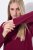 Ulla Popken 843627 Robe en maille à manches longues et col roulé Bordeaux - Robes midi - Robes mi-longues pour femmes rondes