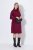 Ulla Popken 843627 Robe en maille à manches longues et col roulé Bordeaux - Robes midi - Robes mi-longues pour femmes rondes