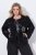 Ulla Popken 844839 Veste courte brodée de flocons Bleu marine - Vestes - Vestes grande taille pour femme