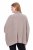 Ulla Popken 844996 Poncho côtelé en mérinos col roulé Marron clair - Ponchos & capes - 