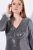 Ulla Popken 845145 Robe à sequins à col V Argent - Robes de soirée - Robes de soirée en grandes tailles