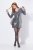 Ulla Popken 845145 Robe à sequins à col V Argent - Robes de soirée - Robes de soirée en grandes tailles