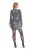Ulla Popken 845145 Robe à sequins à col V Argent - Robes de soirée - Robes de soirée en grandes tailles
