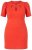 Ulla Popken 845150 Robe moulante à manches courtes Rouge - Robes - Des robes dans toutes les tailles