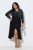 Ulla Popken 845151 Robe rayée à col V Noir - Robes de soirée - Robes de soirée en grandes tailles