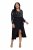 Ulla Popken 845151 Robe rayée à col V Noir - Robes de soirée - Robes de soirée en grandes tailles