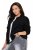 Ulla Popken 845262 Veste teddy Noir - Vestes - Vestes grande taille pour femme