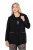 Ulla Popken 845336 Blazer stretch oversize à deux boutons Noir - Blazers - Vestes blazer pour femme, grandes tailles