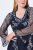 Ulla Popken 845366 Robe à sequins fleurie Bleu marine - Robes de soirée - Robes de soirée en grandes tailles