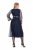 Ulla Popken 845366 Robe à sequins fleurie Bleu marine - Robes de soirée - Robes de soirée en grandes tailles