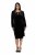 Ulla Popken 845573 Robe en velours à manches longues Noir - Robes de soirée - Robes de soirée en grandes tailles
