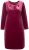 Ulla Popken 845573 Robe en velours à manches longues Bordeaux - Robes de soirée - Robes de soirée en grandes tailles