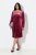 Ulla Popken 845573 Robe en velours à manches longues Bordeaux - Robes de soirée - Robes de soirée en grandes tailles