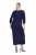 Ulla Popken 845705 Robe en jersey Bleu marine - Robes midi - Robes mi-longues pour femmes rondes