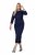 Ulla Popken 845705 Robe en jersey Bleu marine - Robes midi - Robes mi-longues pour femmes rondes