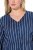 Ulla Popken 845863 Robe rayée à col V Bleu marine - Robes - Des robes dans toutes les tailles
