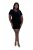 Ulla Popken 846051 Robe en velours à manches courtes Bleu marine - Robes de soirée - Robes de soirée en grandes tailles