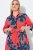 Ulla Popken 846164 Robe chemise fleurie Rouge - Robes midi - Robes mi-longues pour femmes rondes