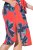 Ulla Popken 846164 Robe chemise fleurie Rouge - Robes midi - Robes mi-longues pour femmes rondes