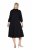 Ulla Popken 846373 Robe mi-longue à ceinture à nouer Noir - Robes midi - Robes mi-longues pour femmes rondes