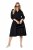 Ulla Popken 846373 Robe mi-longue à ceinture à nouer Noir - Robes midi - Robes mi-longues pour femmes rondes