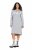 Ulla Popken 846886 Robe sweat à capuche Gris chiné - Robes sweat - 
