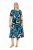 Ulla Popken 847324 Robe mi-longue imprimée Bleu marine - Robes midi - Robes mi-longues pour femmes rondes