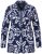 Ulla Popken 847586 Blazer en jacquard fleuri Bleu marine - Blazers - Vestes blazer pour femme, grandes tailles