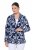 Ulla Popken 847586 Blazer en jacquard fleuri Bleu marine - Blazers - Vestes blazer pour femme, grandes tailles