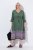 Ulla Popken 847798 Robe mi-longue trapèze à col V Vert foncé - Robes midi - Robes mi-longues pour femmes rondes