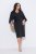 Ulla Popken 847909 Robe mi-longue fleurie Noir - Robes midi - Robes mi-longues pour femmes rondes