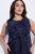 Ulla Popken 847918 Robe en mousseline fleurie Bleu marine - Robes midi - Robes mi-longues pour femmes rondes