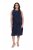 Ulla Popken 847918 Robe en mousseline fleurie Bleu marine - Robes midi - Robes mi-longues pour femmes rondes