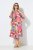 Ulla Popken 848015 Robe mi-longue imprimée à cordon Rose - Robes midi - Robes mi-longues pour femmes rondes