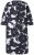 Ulla Popken 848061 Robe mi-longue fleurie à manches 3/4 Noir - Robes midi - Robes mi-longues pour femmes rondes
