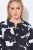 Ulla Popken 848061 Robe mi-longue fleurie à manches 3/4 Noir - Robes midi - Robes mi-longues pour femmes rondes