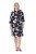 Ulla Popken 848061 Robe mi-longue fleurie à manches 3/4 Noir - Robes midi - Robes mi-longues pour femmes rondes