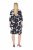 Ulla Popken 848061 Robe mi-longue fleurie à manches 3/4 Noir - Robes midi - Robes mi-longues pour femmes rondes
