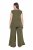 Ulla Popken 848131 Pyjama en dentelle Vert olive - Pyjamas/vêtements de détente - 