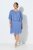 Ulla Popken 848169 Robe en mousseline trapèze Bleu clair - Robes midi - Robes mi-longues pour femmes rondes